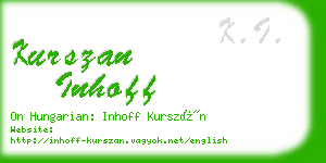 kurszan inhoff business card